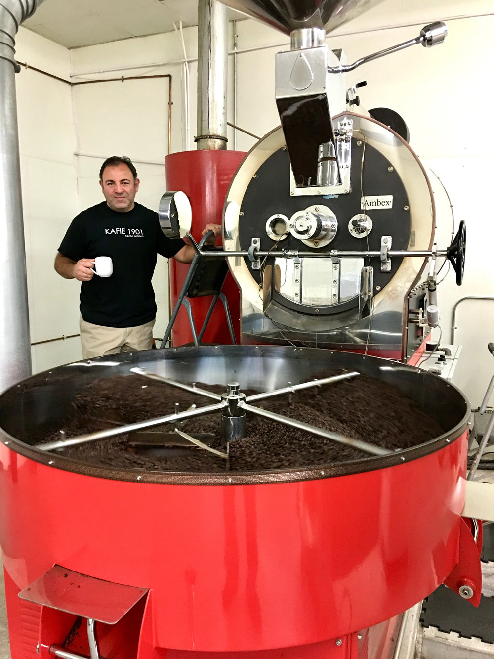 Dr. Gaby Kafie at the roaster, Miami
